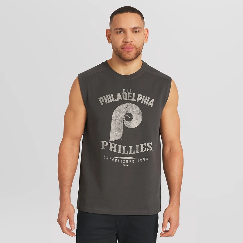Débardeur homme Darius Rucker Collection par Fanatics, coloris anthracite, Philadelphia Phillies