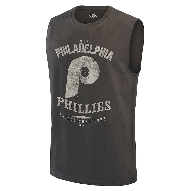 Débardeur homme Darius Rucker Collection par Fanatics, coloris anthracite, Philadelphia Phillies
