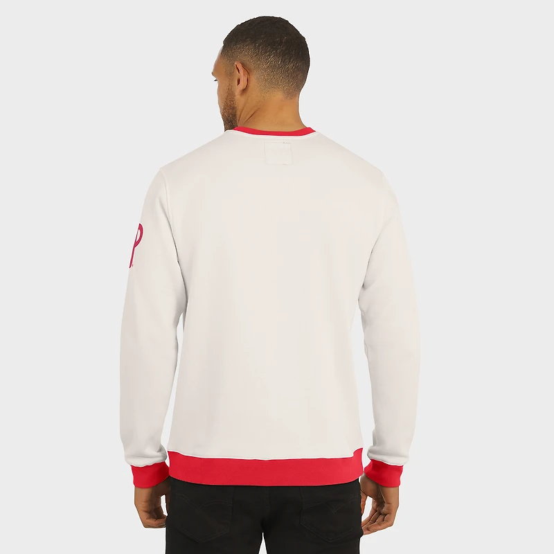 Men's Darius Rucker Collection by Fanatics Cream Philadelphia Phillies Colorblock Crewneck Sweatshirt