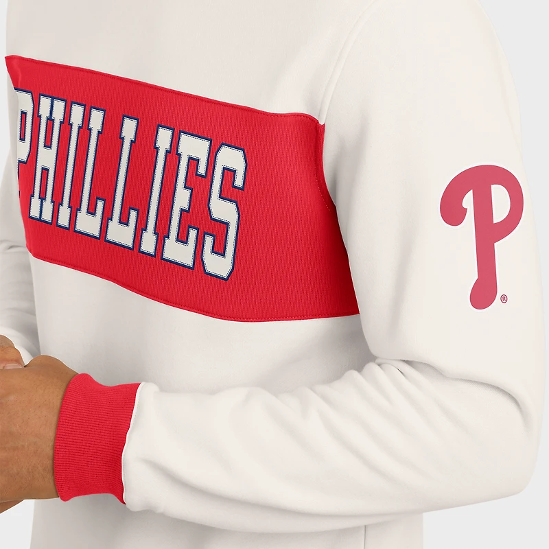 Men's Darius Rucker Collection by Fanatics  Cream Philadelphia Phillies Colorblock Crewneck Sweatshirt