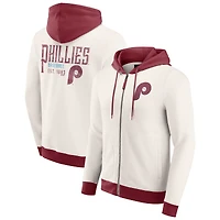 Men's Darius Rucker Collection by Fanatics  Cream Philadelphia Phillies Polar Fleece Full-Zip Hoodie