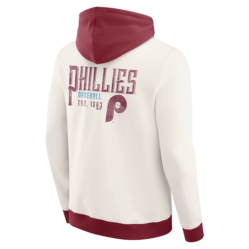 Men's Darius Rucker Collection by Fanatics  Cream Philadelphia Phillies Polar Fleece Full-Zip Hoodie