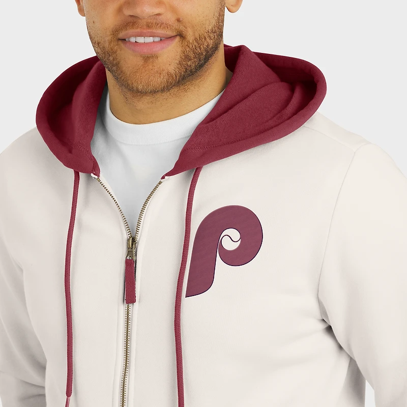 Men's Darius Rucker Collection by Fanatics  Cream Philadelphia Phillies Polar Fleece Full-Zip Hoodie