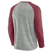 T-shirt de baseball à manches longues raglan brut pour homme la collection Darius Rucker par Fanatics, gris chin