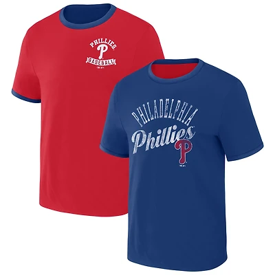Collection Darius Rucker pour homme par Fanatics T-shirt réversible à sonnerie bidirectionnelle des Phillies de Philadelphie rouge/royal