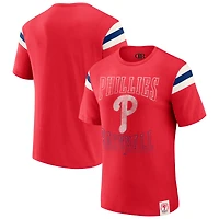 T-shirt rayé rouge à manches vieillies pour homme Darius Rucker Collection by Fanatics, édition Philadelphia Phillies