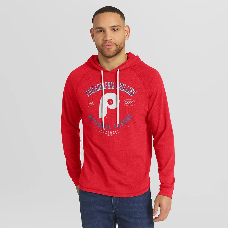 Collection Darius Rucker pour homme par Fanatics - T-shirt à manches longues raglan rouge Philadelphia Phillies