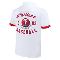 Collection Darius Rucker pour homme par Fanatics White Philadelphia Phillies Bowling Chemise boutonnée