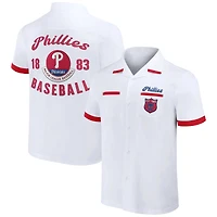 Collection Darius Rucker pour homme par Fanatics White Philadelphia Phillies Bowling Chemise boutonnée