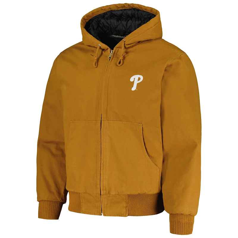 Veste à capuche entièrement zippée Dunbrooke Brown Philadelphia Phillies Dakota Work pour hommes