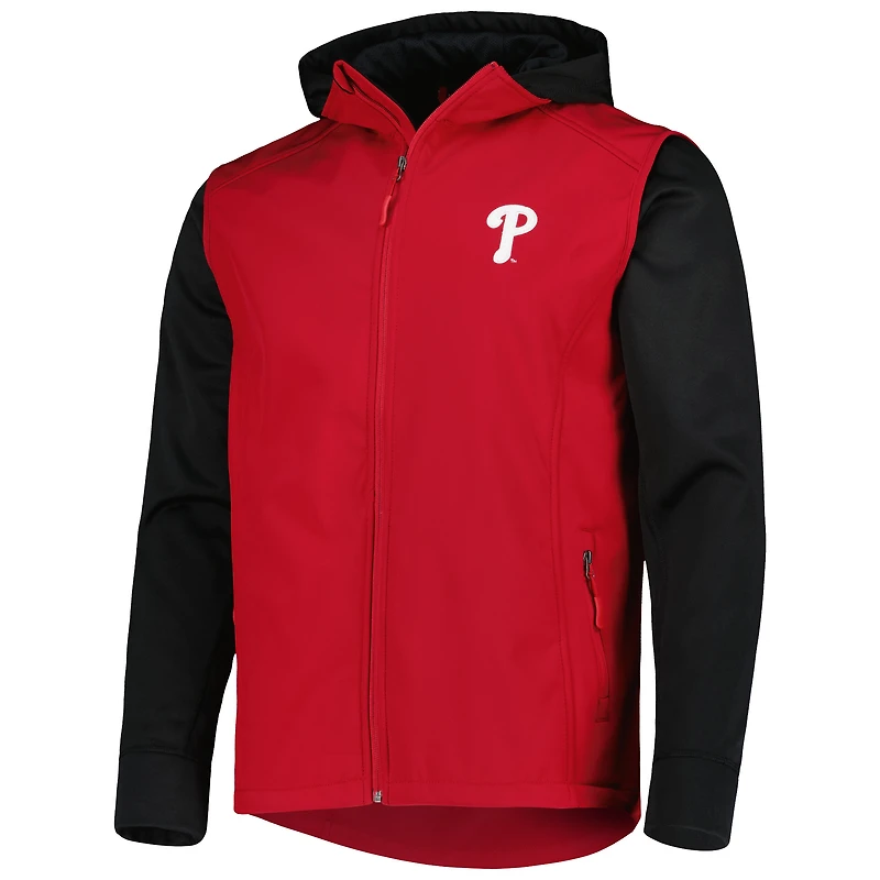 Blouson Dunbrooke rouge/noir des Phillies de Philadelphie entièrement zippé pour homme