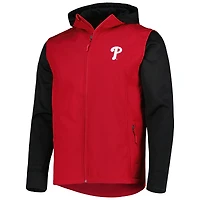 Blouson Dunbrooke rouge/noir des Phillies de Philadelphie entièrement zippé pour homme