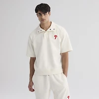 Pull à col montant et manches courtes Fanatics Bisque Philadelphia Phillies pour homme