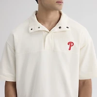 Men's Fanatics Bisque Philadelphia Phillies Iconic Short Sleeve Mock Neck Pullover