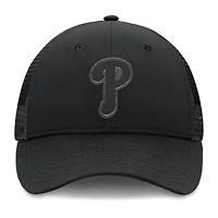 Casquette camionneur ajustable noire Fanatics pour homme, modèle Launch des Phillies de Philadelphie
