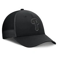 Casquette camionneur ajustable noire Fanatics pour homme, modèle Launch des Phillies de Philadelphie