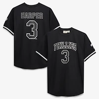 Men's Fanatics Bryce Harper Black/White Philadelphia Phillies Big & Tall Heavyweight Mesh Jersey