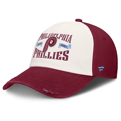 Casquette ajustable Fanatics bordeaux/crème Philadelphia Phillies Heritage Scar pour homme