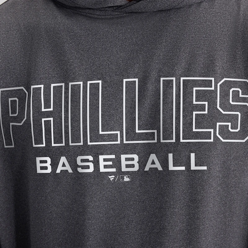 Men's Fanatics Charcoal Philadelphia Phillies Clutch Long Sleeve Hooded T-Shirt