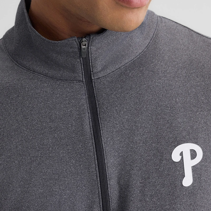 Men's Fanatics Charcoal Philadelphia Phillies Clutch Quarter-Zip Pullover
