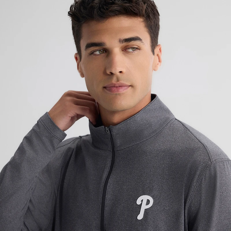 Men's Fanatics Charcoal Philadelphia Phillies Clutch Quarter-Zip Pullover
