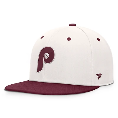 Casquette snapback Fanatics crème/bordeaux Philadelphia Phillies Heritage Ballpark pour homme