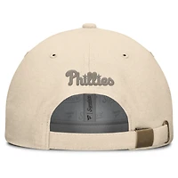 Men's Fanatics Cream Philadelphia Phillies Front Office Leather Patch Adjustable Hat