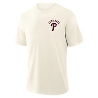Men's Fanatics Cream Philadelphia Phillies Nostalgia Stadium Slub T-Shirt