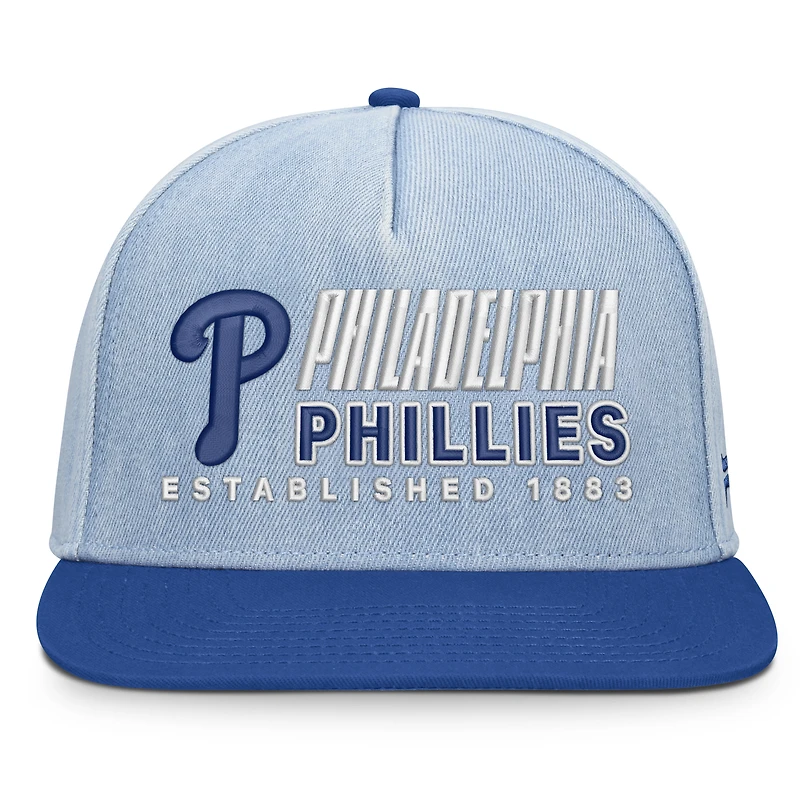Men's Fanatics Denim Philadelphia Phillies Twinbill Snapback Hat