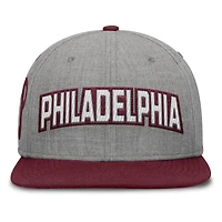 Men's Fanatics Gray/Maroon Philadelphia Phillies Elements Felt Chainstitch Snapback Hat