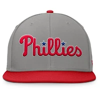 Men's Fanatics Gray/Red Philadelphia Phillies Clubhouse Dugout Fitted Hat