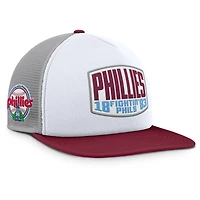 Men's Fanatics Gray/White Philadelphia Phillies Cranked Foam Front Patch Trucker Adjustable Hat