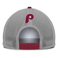 Men's Fanatics Gray/White Philadelphia Phillies Cranked Foam Front Patch Trucker Adjustable Hat