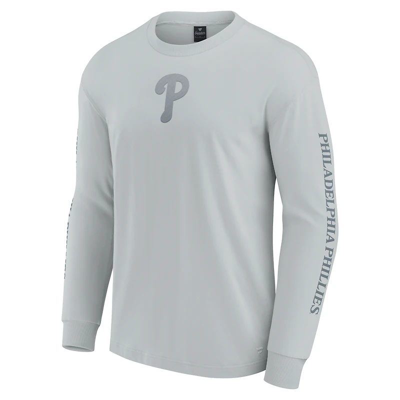 Men's Fanatics  Gray Philadelphia Phillies Elements Strive Long Sleeve T-Shirt