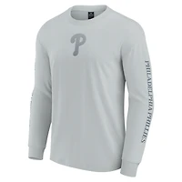 Men's Fanatics  Gray Philadelphia Phillies Elements Strive Long Sleeve T-Shirt
