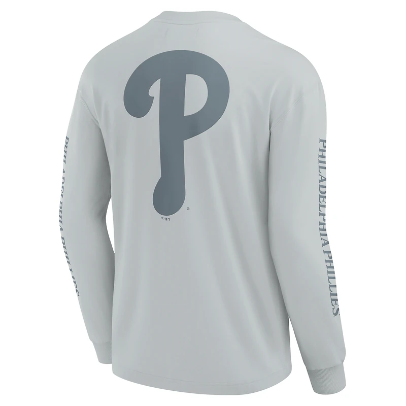 T-shirt à manches longues gris Fanatics pour hommes Philadelphia Phillies Elements Strive