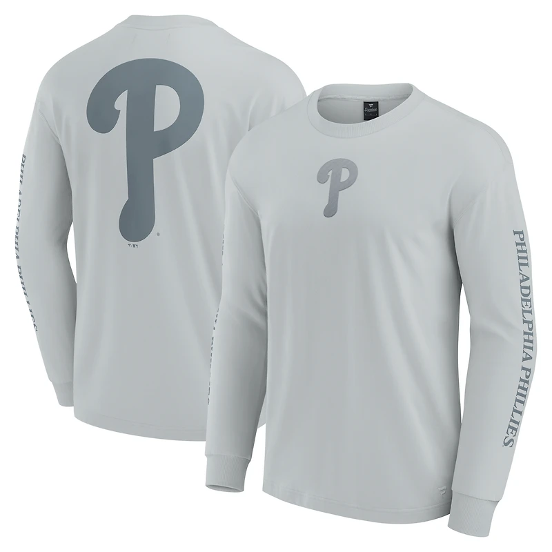 Men's Fanatics Gray Philadelphia Phillies Elements Strive Long Sleeve T-Shirt