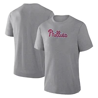 Men's Fanatics Heather Gray Philadelphia Phillies Play Tribute Tri-Blend T-Shirt