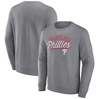 Sweatshirt à capuche Fanatics Heather Grey Philadelphia Phillies Simplicity pour hommes