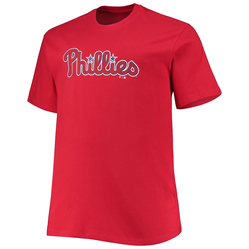 T-shirt Fanatics Kyle Schwarber rouge pour homme, grand et grand, avec nom numéro des Phillies de Philadelphie