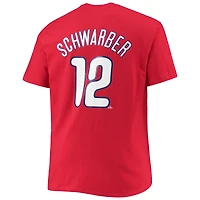 T-shirt Fanatics Kyle Schwarber rouge pour homme, grand et grand, avec nom numéro des Phillies de Philadelphie