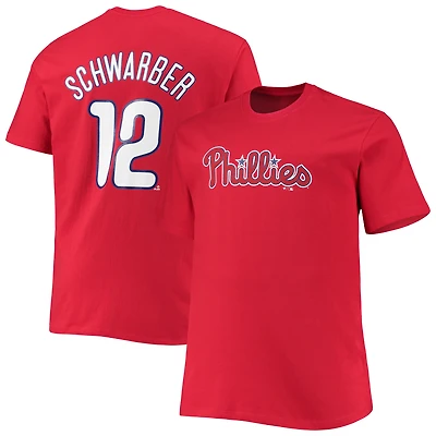 T-shirt Fanatics Kyle Schwarber rouge pour homme, grand et grand, avec nom numéro des Phillies de Philadelphie