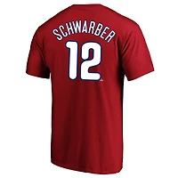 T-shirt Fanatics Kyle Schwarber rouge pour homme, grand et grand, avec nom numéro des Phillies de Philadelphie
