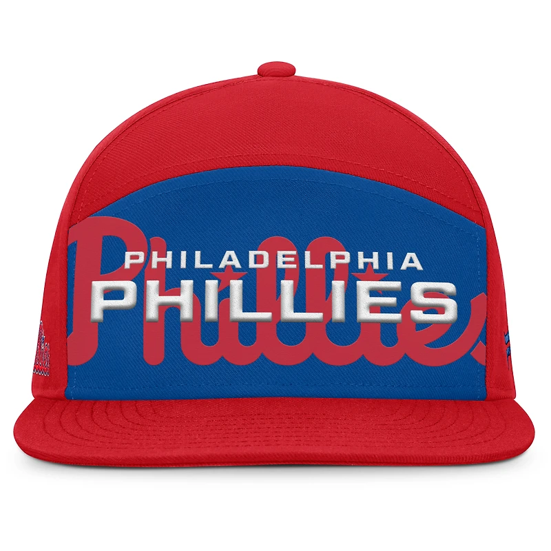Casquette Snapback Fanatics rouge/bleu royal Philadelphia Phillies Clubhouse Splitter pour homme