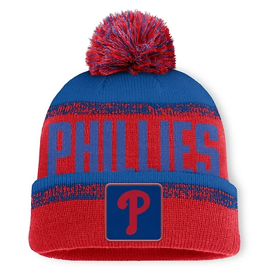 Bonnet en tricot à revers et pompon No-Doubter des Philadelphia Phillies pour homme, rouge/bleu royal
