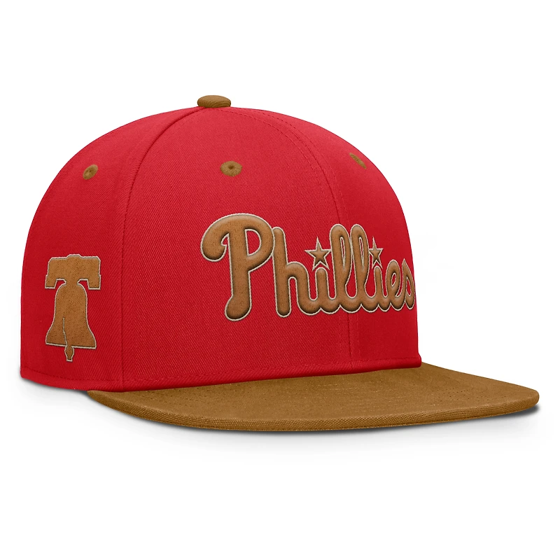 Casquette ajustée Splinter rouge/beige des Phillies de Philadelphie Fanatics pour homme