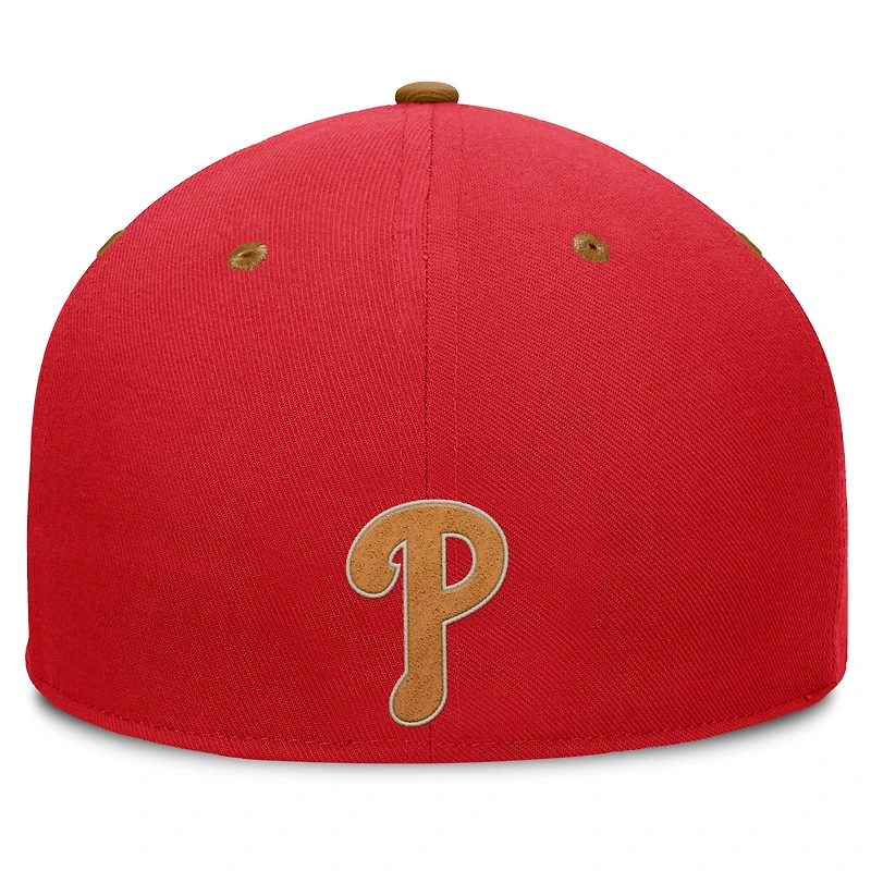 Casquette ajustée Splinter rouge/beige des Phillies de Philadelphie Fanatics pour homme