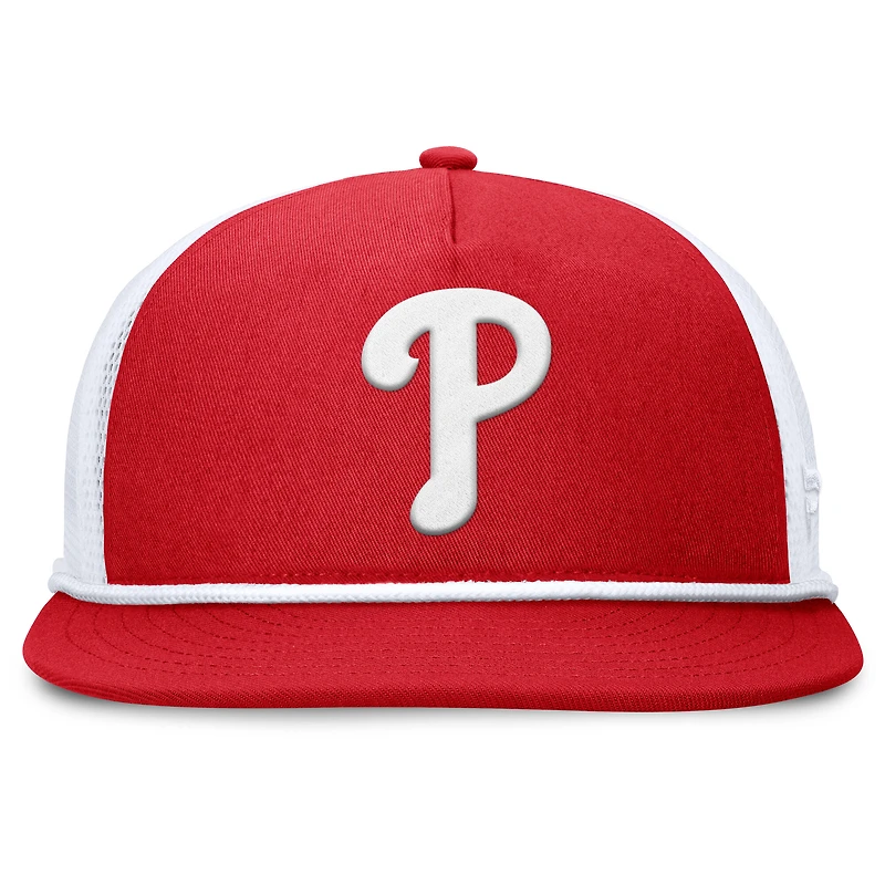 Casquette Snapback Fanatics rouge/blanc pour homme des Philadelphia Phillies Clubhouse Change Up