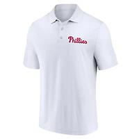 Ensemble de deux polos avec logo Fanatics pour hommes, rouge/blanc, Philadelphia Phillies