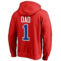 Sweat à capuche rouge Fanatics pour hommes Phillies de Philadelphie 2019 Fête des Pères #1 Papa